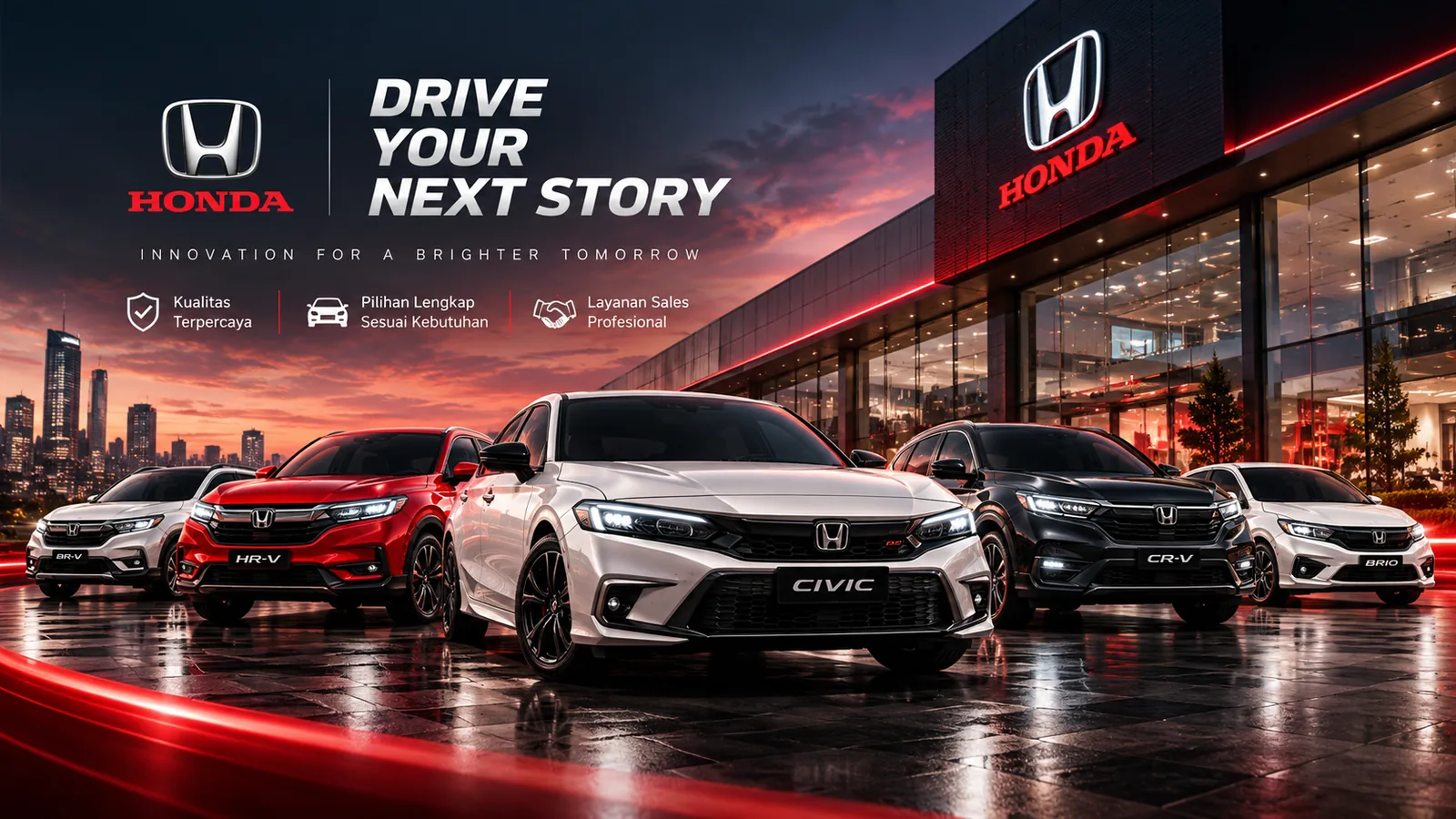 Pilihan mobil Honda - banner sales consultant
